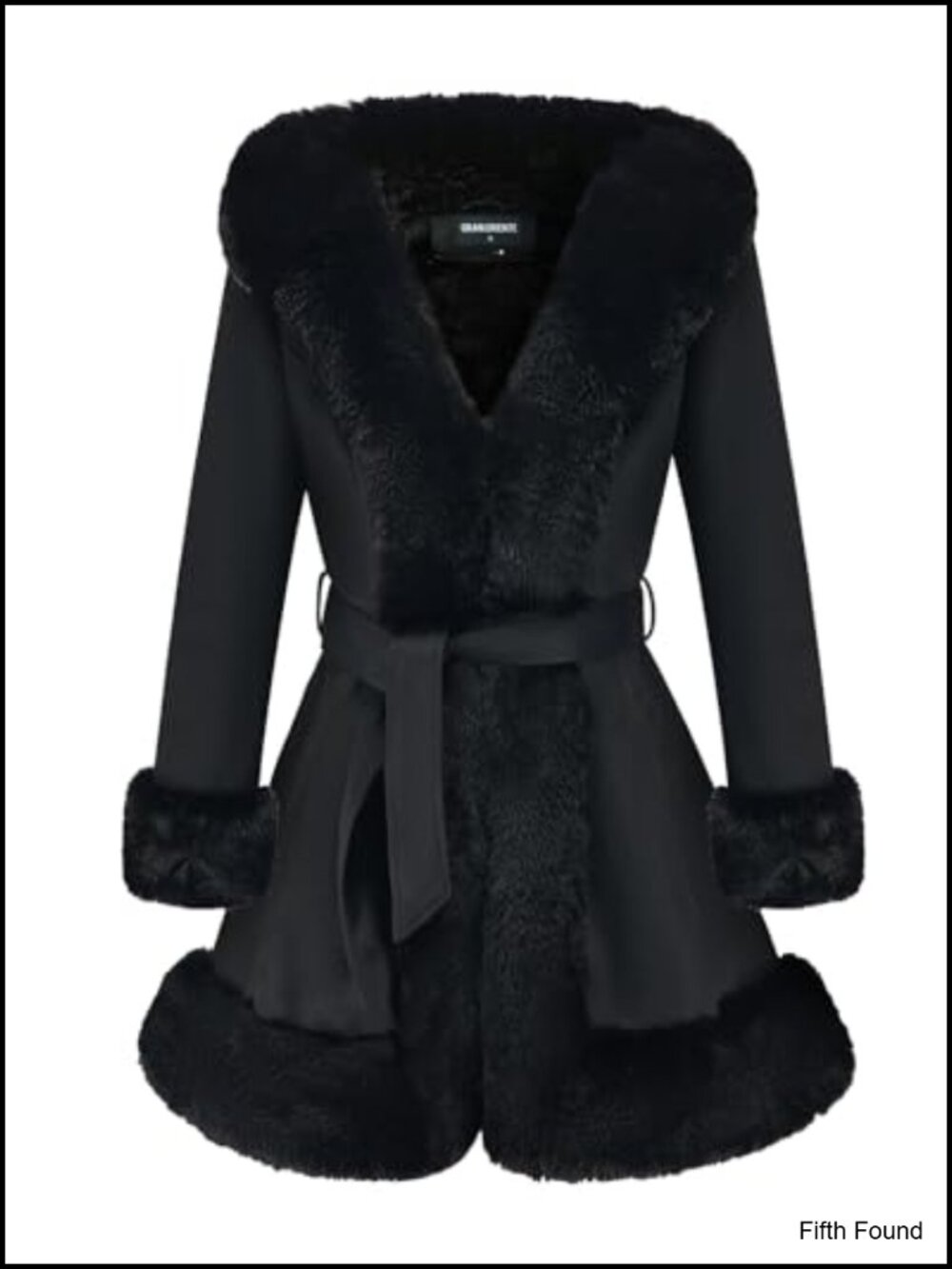 Women's Faux Fur Leather Trench Coat Slim Fit Winter Jacket